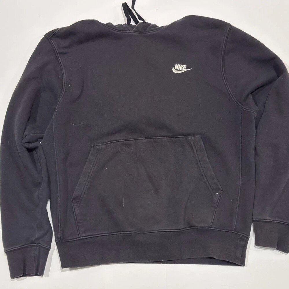 Men’s Nike Sportswear Black White Logo Basic Hoodie Sweatshirt Sz S